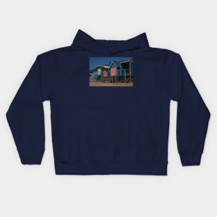 Boat sheds at Mt Martha North, Mornington Peninsula, Victoria, Australia. Kids Hoodie